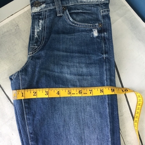 7 For All Mankind Low Rise Blue Packets Dark Blue Washed Women’s Denim - Picture 6 of 8